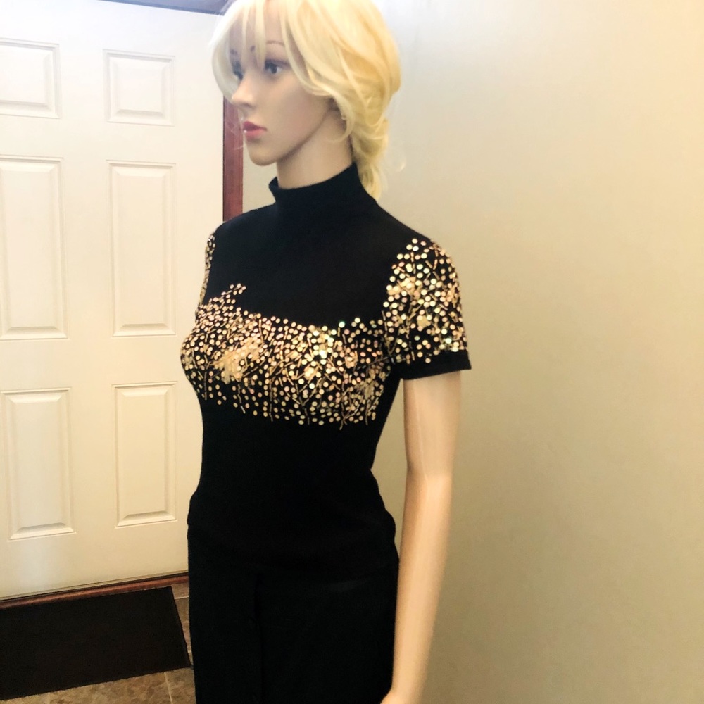 Dressy Turtleneck Cotton Lycra Wool Size S/M